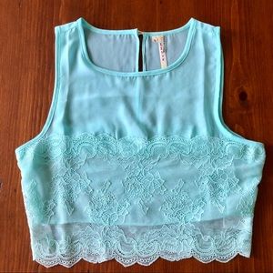 Sheer lace crop top